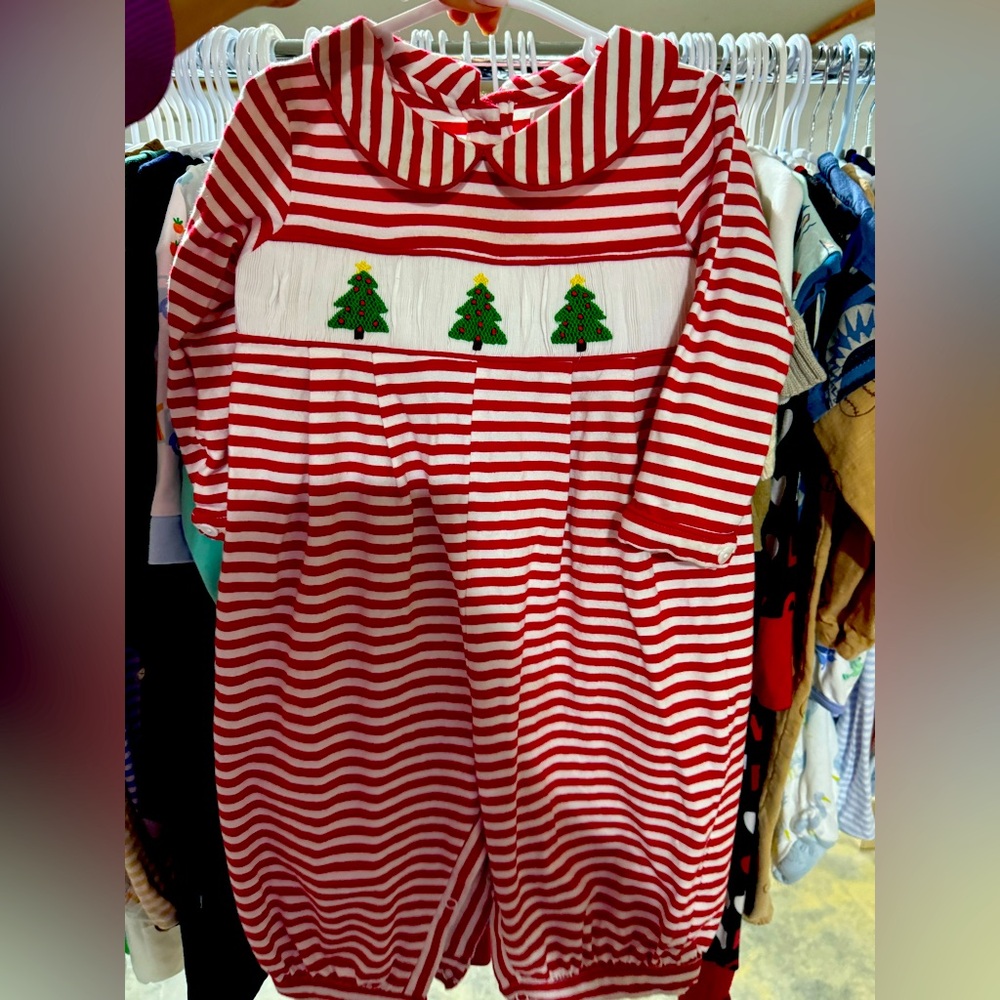 Smocked romper. Like new.